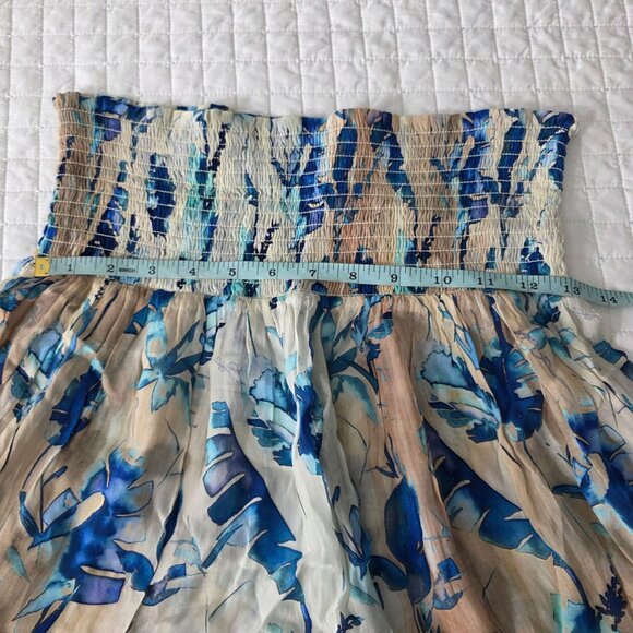 Floral Print High-Waisted Smocked Skirt By 11 Uptown Lightweight Fabric Size S - Picture 5 of 7